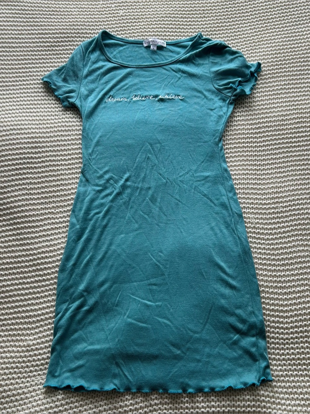 Sincerely Jules blue dress with white embroidery Size Small